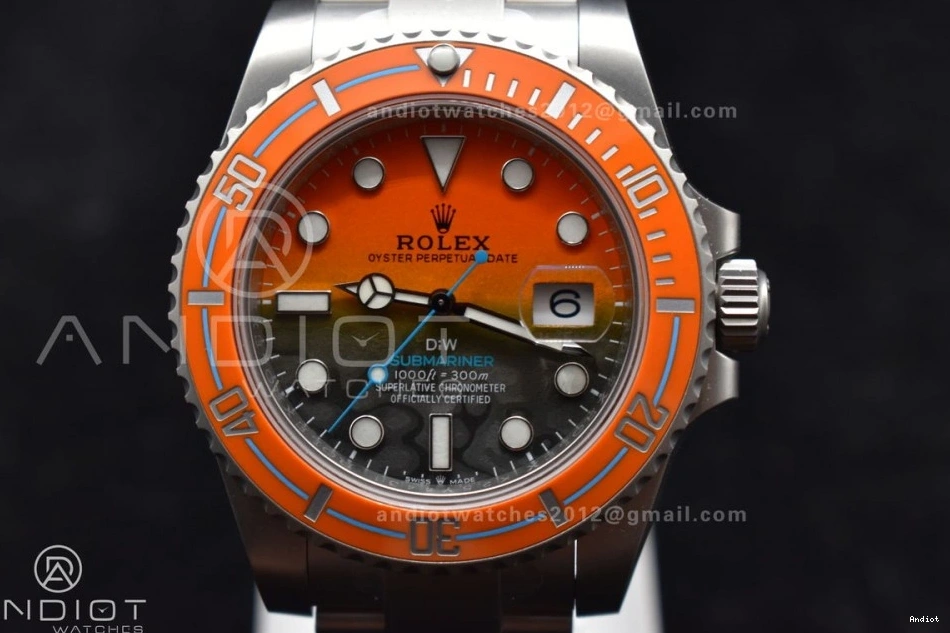 DIW Orange Dial Submariner Edition Black on Orange SS Best Bezel VS3135 VSF Bracelet 1:1 Sandblasted Ceramic 1108